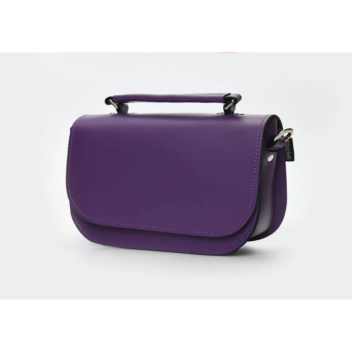 Zatchels Aura Handmade Leather Bag - Purple>Women Small Satchels|The Aura