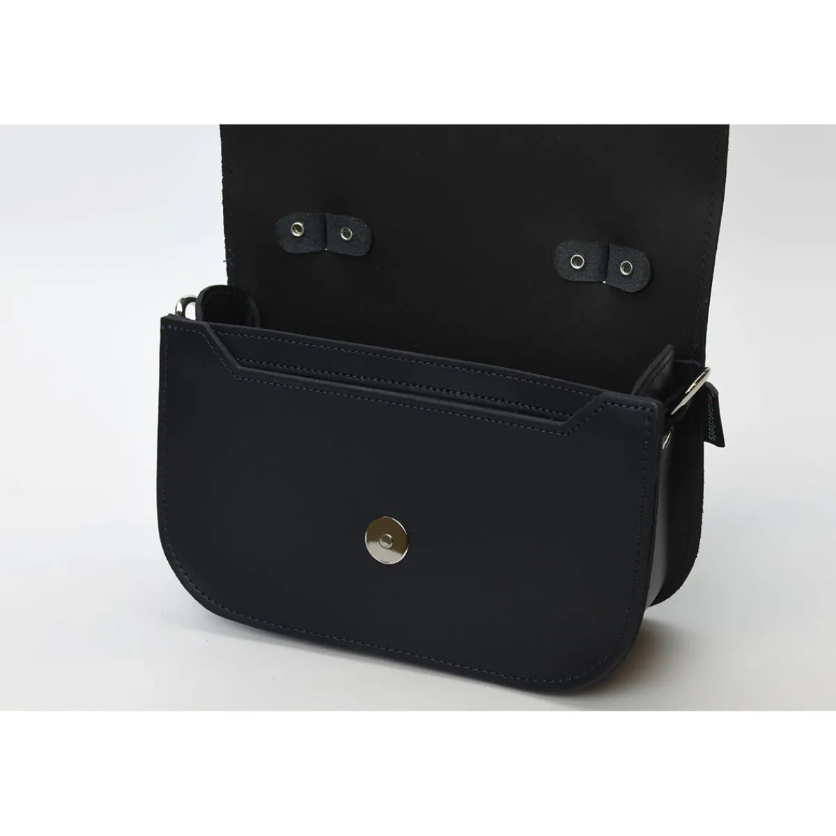 Zatchels Aura Handmade Leather Bag - Navy Blue><noscript><img width=