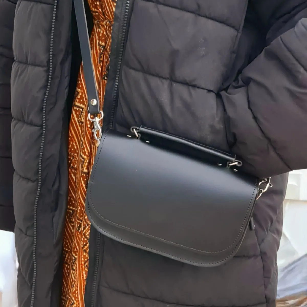 Zatchels Aura Handmade Leather Bag - Black><noscript><img width=