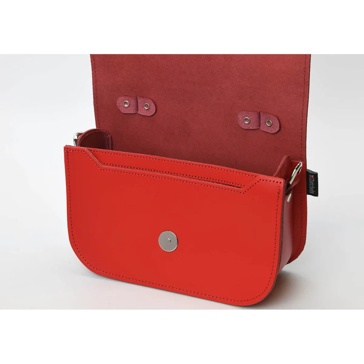 Zatchels Aura Handmade Leather Bag - Pillar Box Red><noscript><img width=