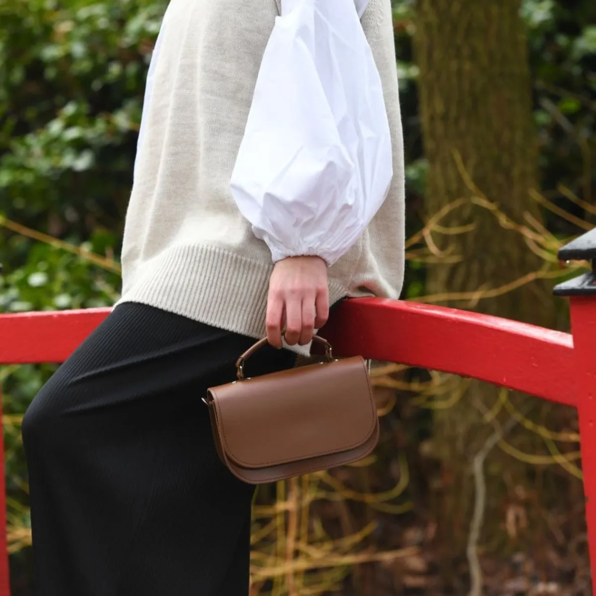 Zatchels Aura Handmade Leather Bag - Dark Brown><noscript><img width=