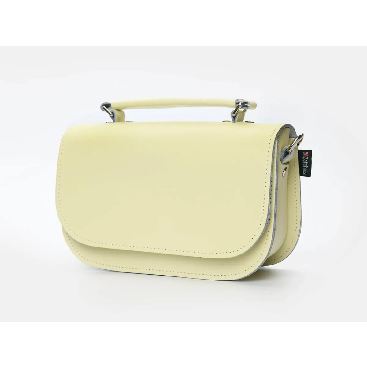 Zatchels Aura Handmade Leather Bag - Cream>Women Small Satchels|The Aura