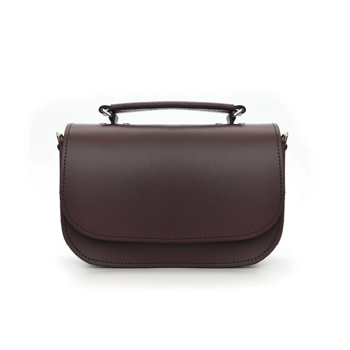 Zatchels Aura Handmade Leather Bag - Marsala Red>Women Small Satchels|The Aura