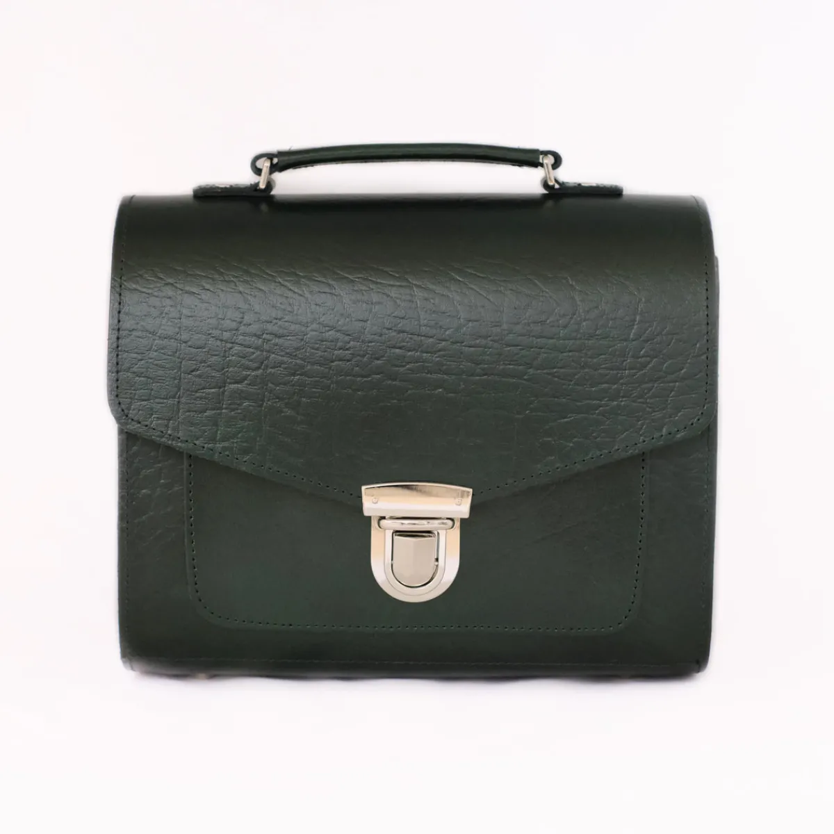 Zatchels Executive Handmade Leather Sugarcube Grande - British Racing Green>Women Cross Body Bags|Sugarcubes