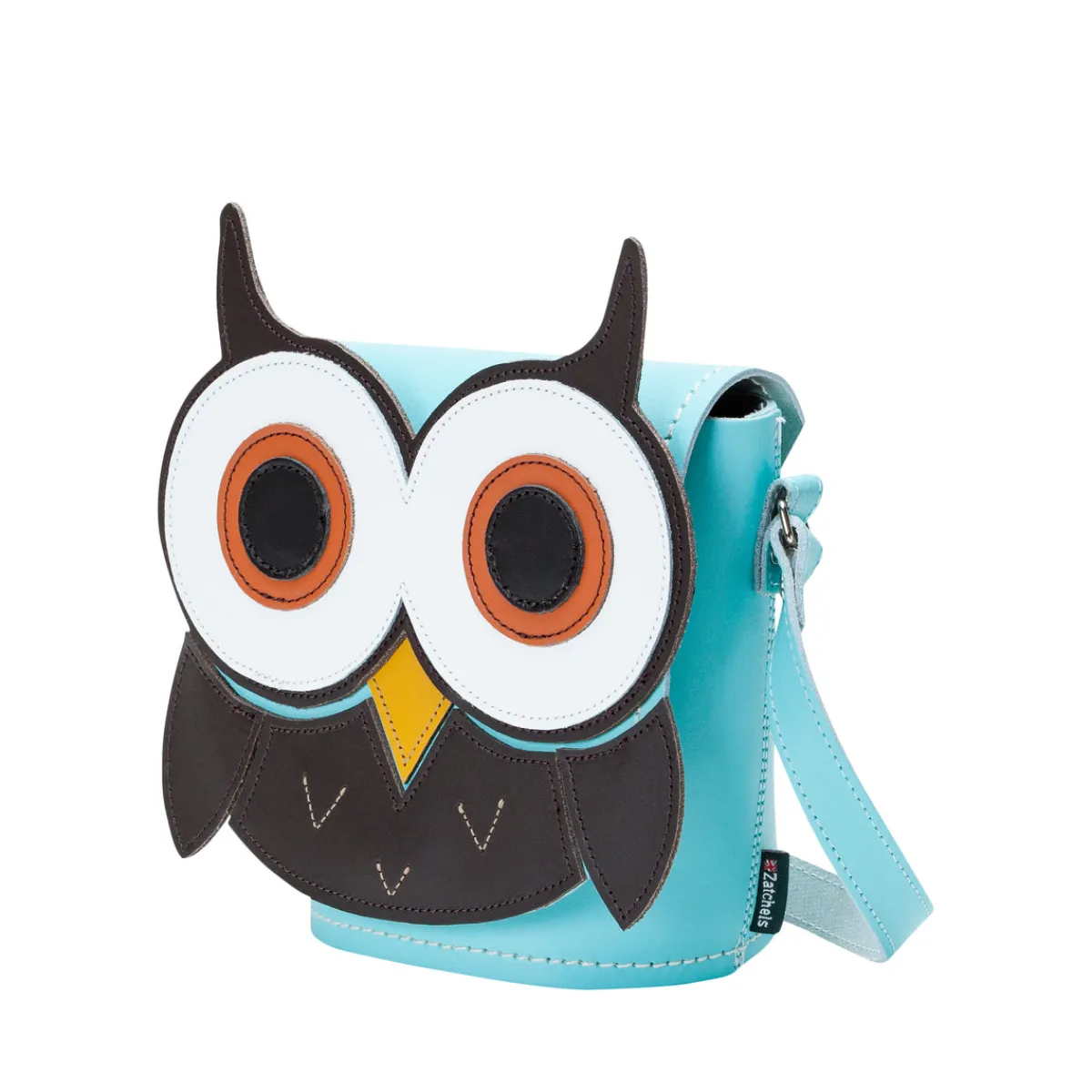 Zatchels Farley Owl Handmade Leather Bag>Women Barrel Bags