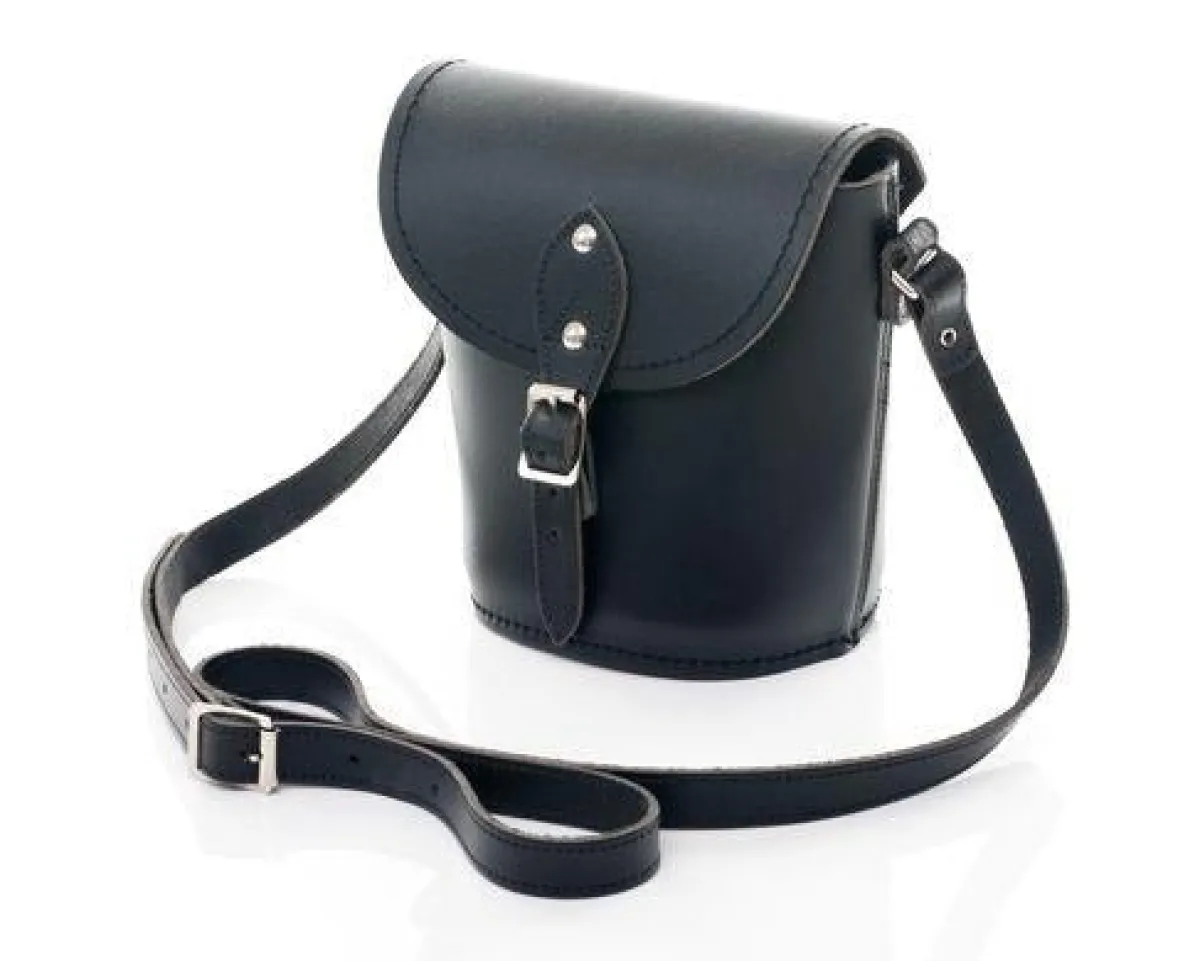 Zatchels Handmade Leather Barrel Bag - Black>Women Barrel Bags