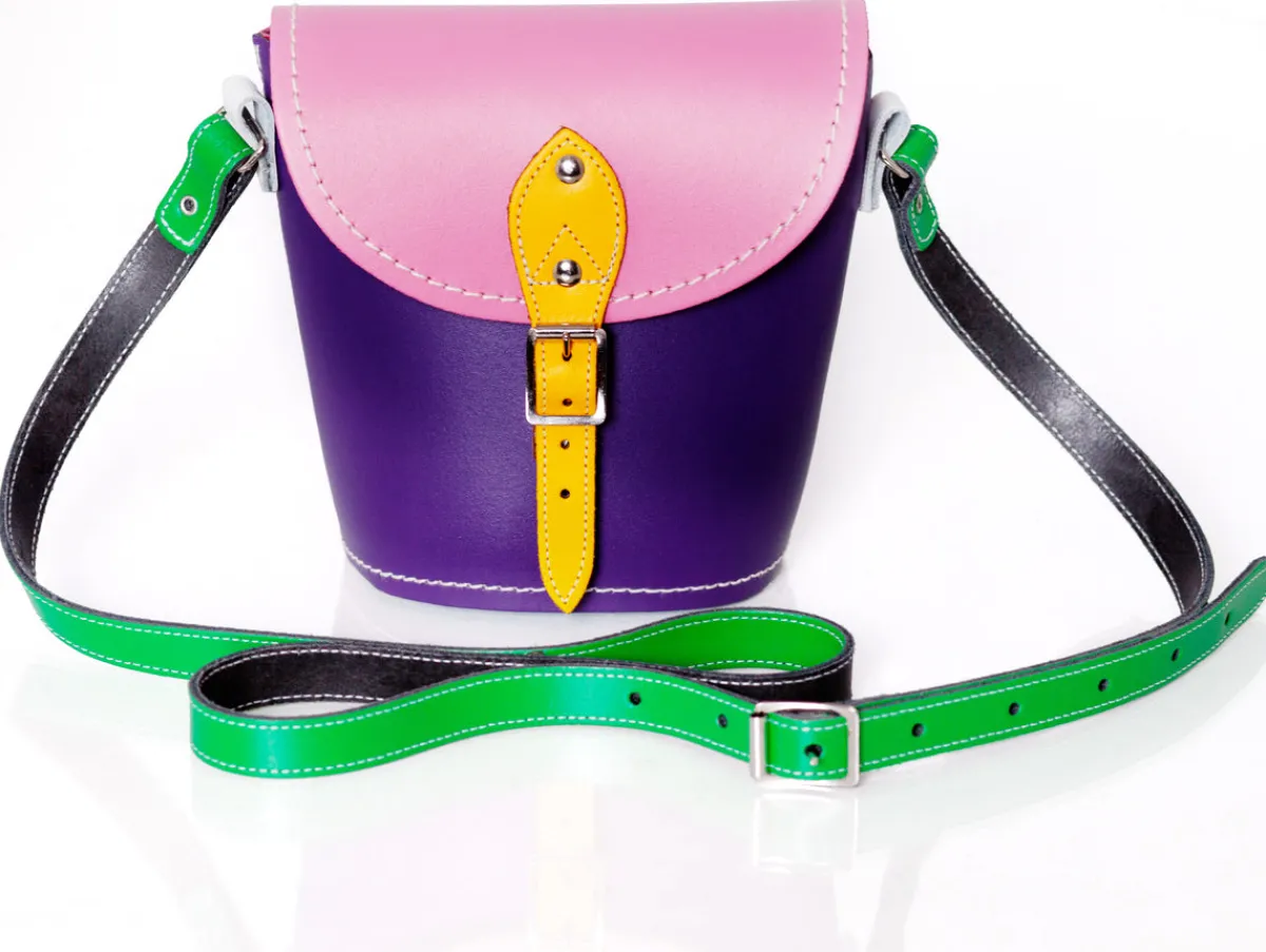 Zatchels Handmade Leather Barrel Bag - Classic Kaleidoscope>Women Barrel Bags