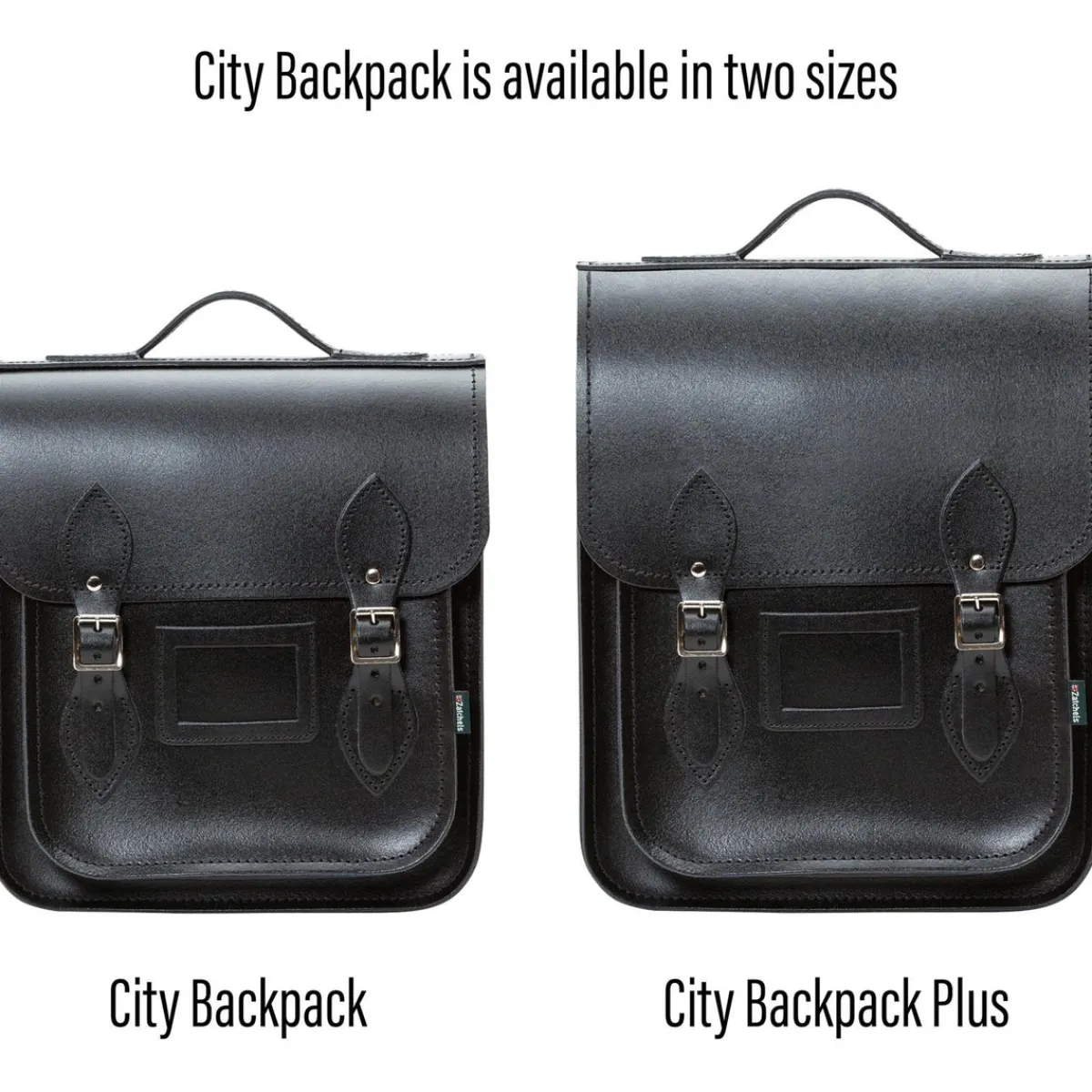 Zatchels Handmade Leather City Backpack - Black><noscript><img width=