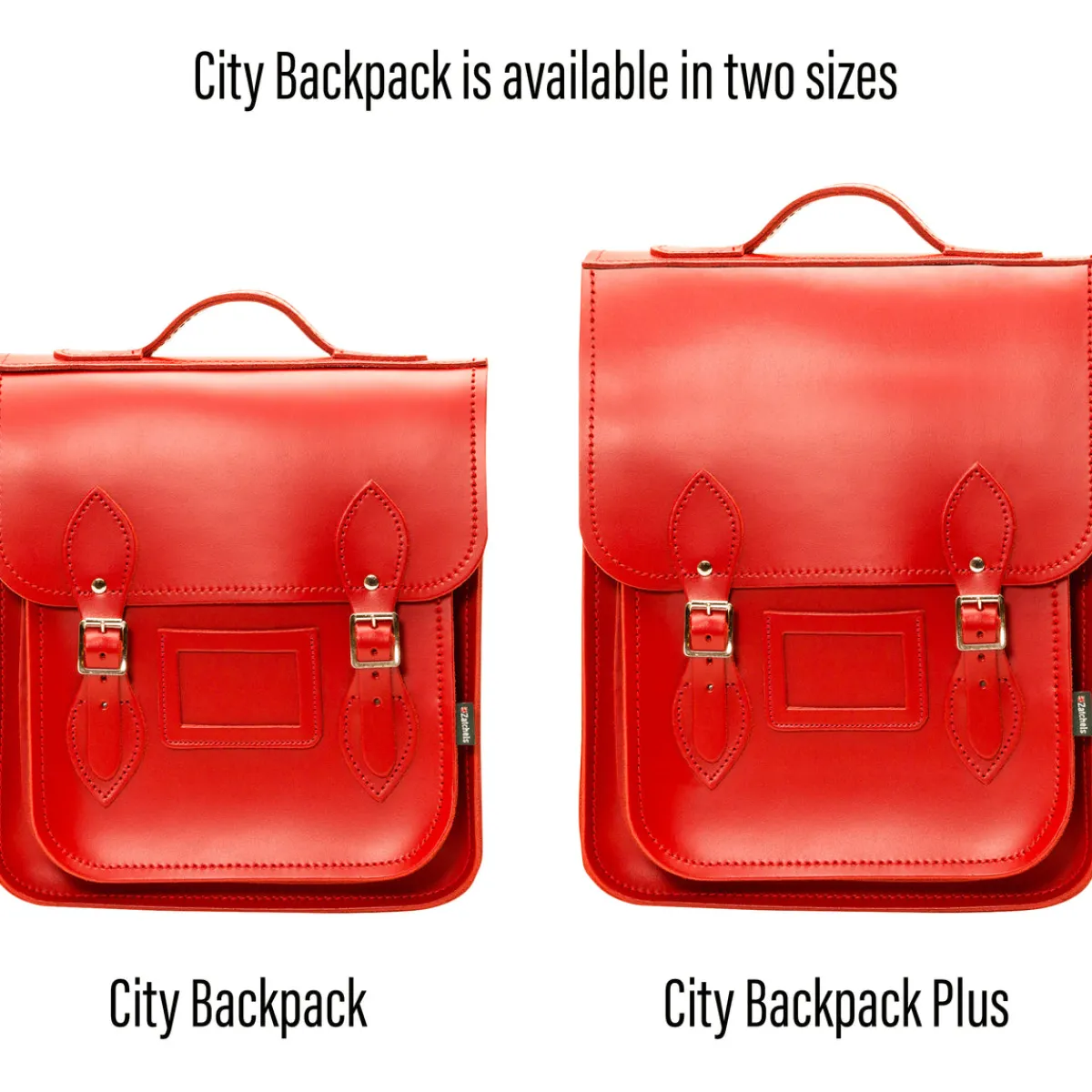 Zatchels Handmade Leather City Backpack - Pillar Box Red><noscript><img width=