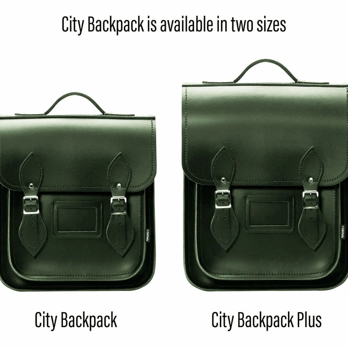 Zatchels Handmade Leather City Backpack - Ivy Green><noscript><img width=