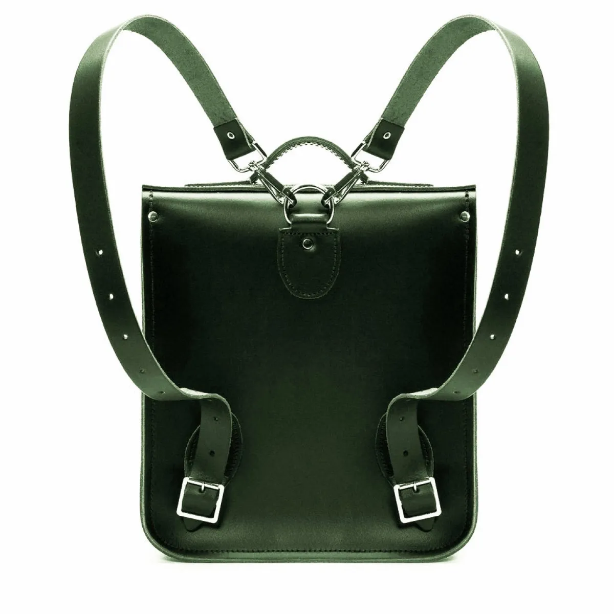 Zatchels Handmade Leather City Backpack - Ivy Green><noscript><img width=
