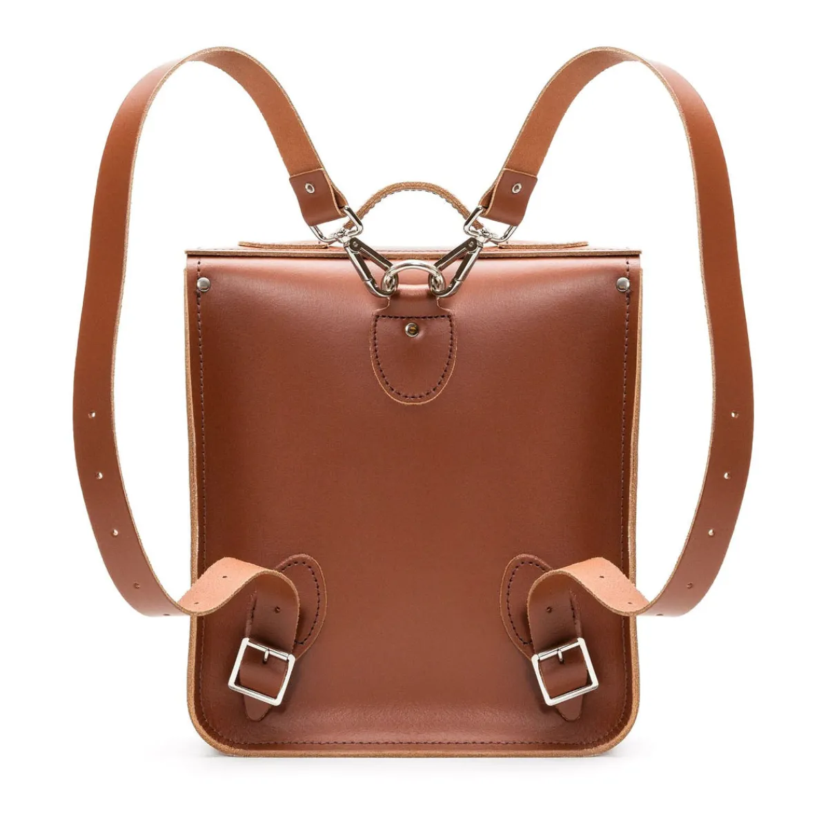 Zatchels Handmade Leather City Backpack - Chestnut><noscript><img width=