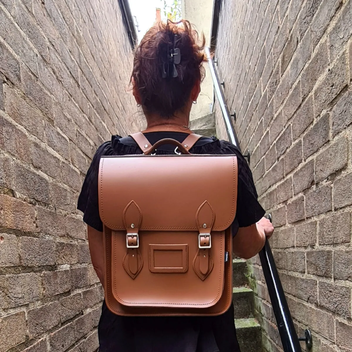 Zatchels Handmade Leather City Backpack - Chestnut><noscript><img width=