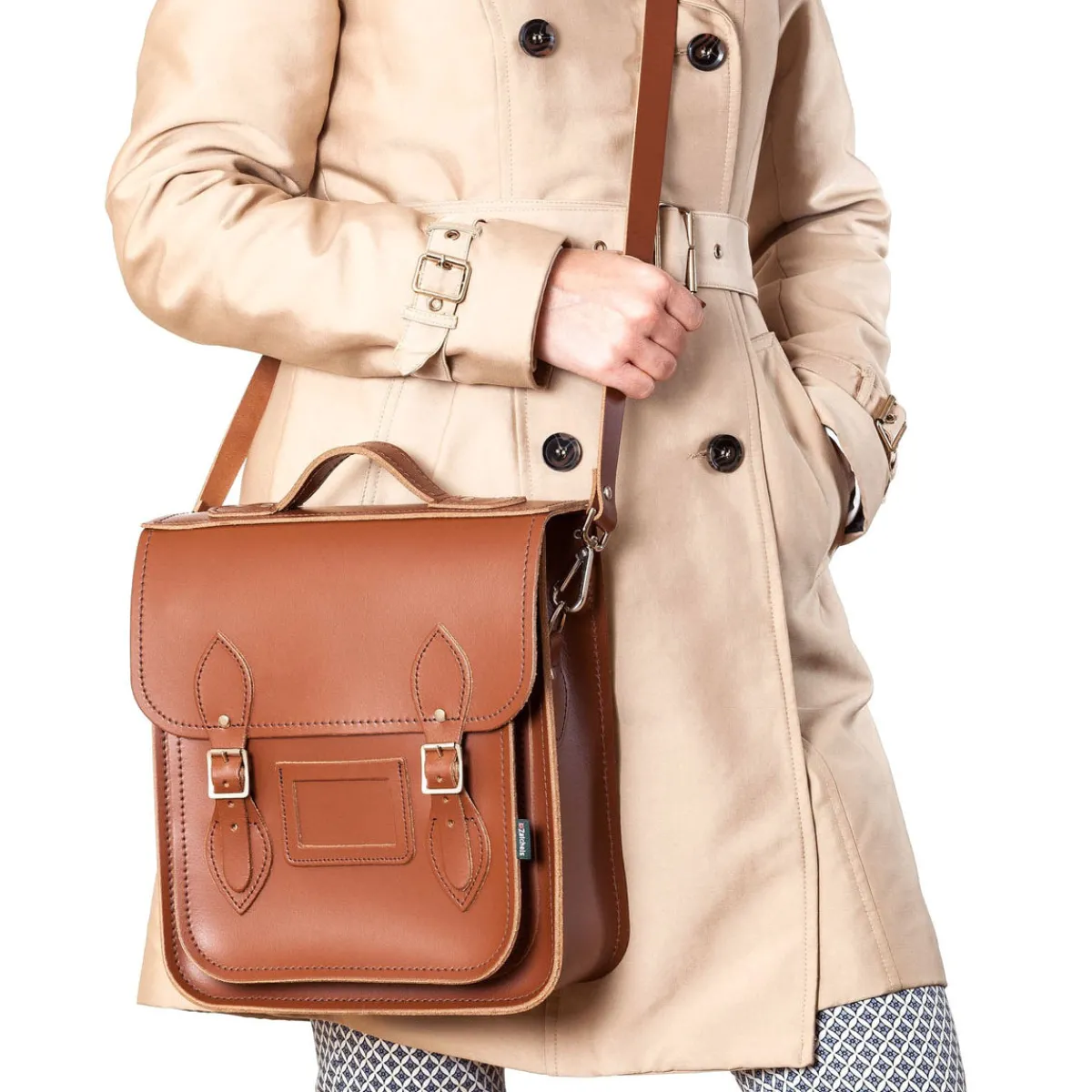 Zatchels Handmade Leather City Backpack - Chestnut><noscript><img width=