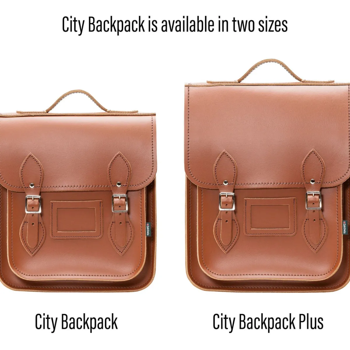 Zatchels Handmade Leather City Backpack - Chestnut><noscript><img width=