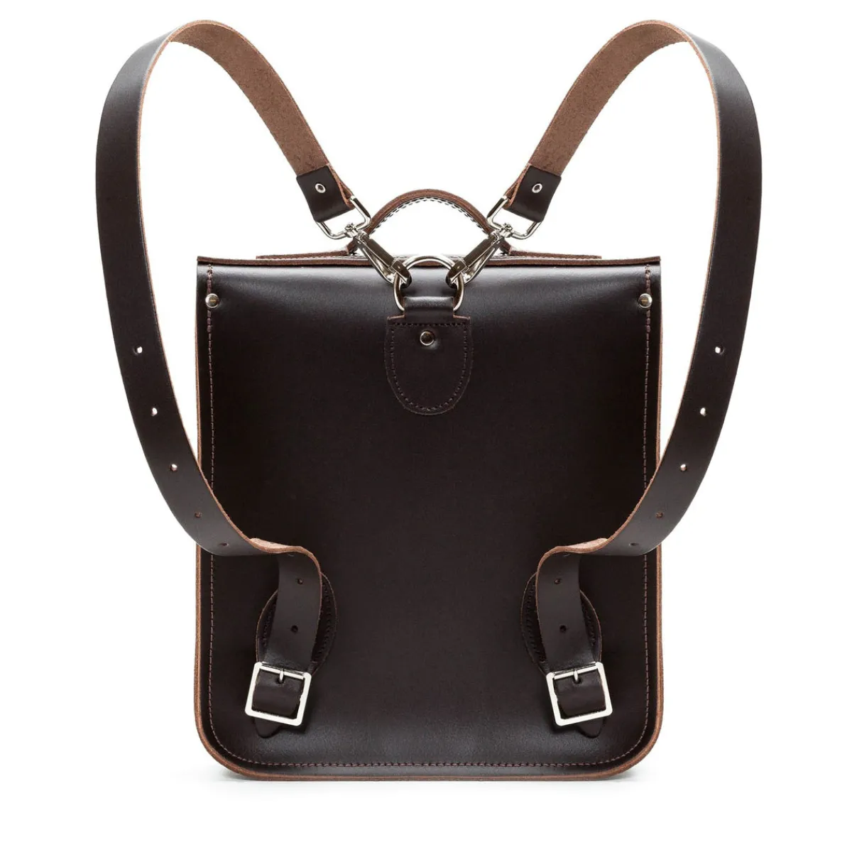 Zatchels Handmade Leather City Backpack - Dark Brown><noscript><img width=