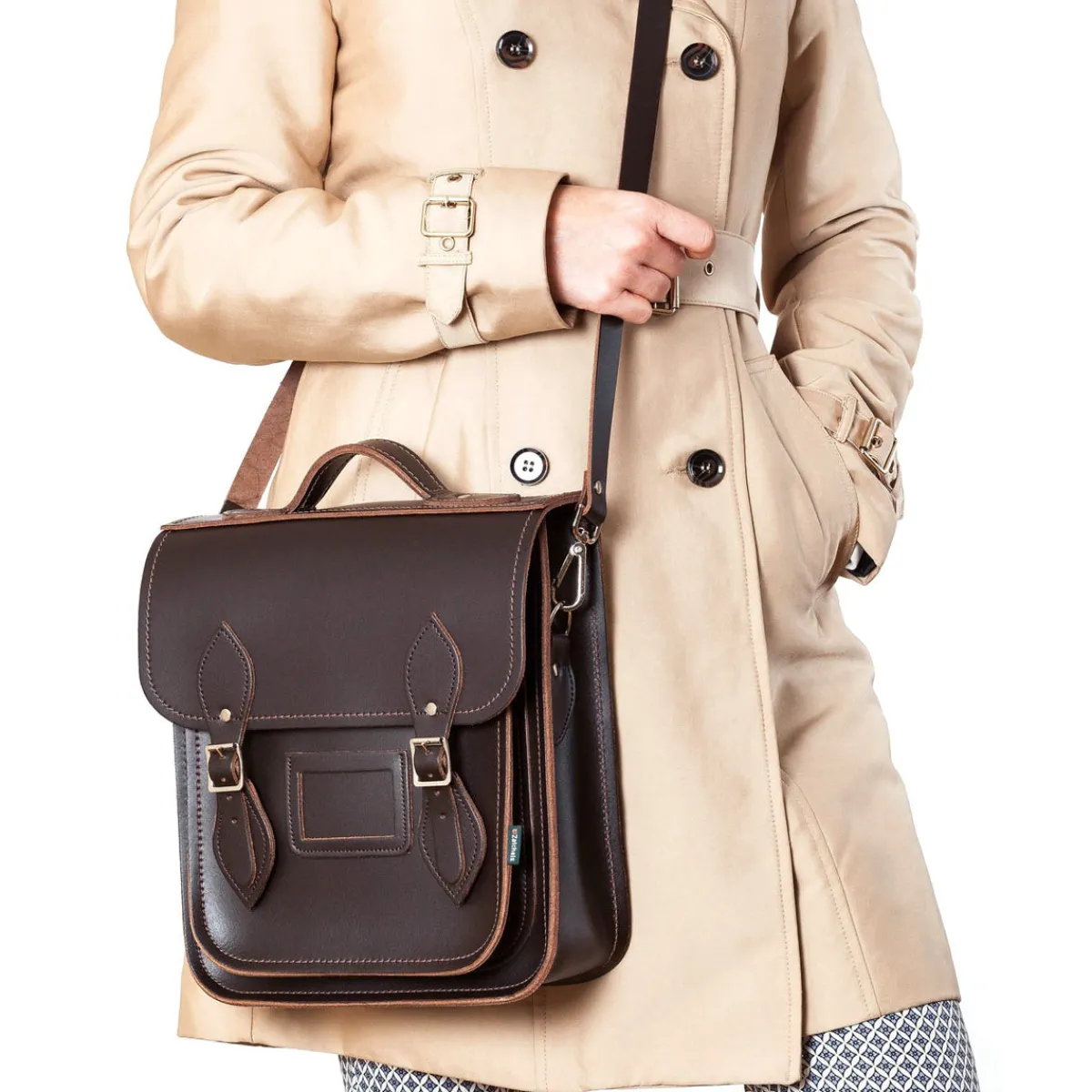 Zatchels Handmade Leather City Backpack - Dark Brown><noscript><img width=