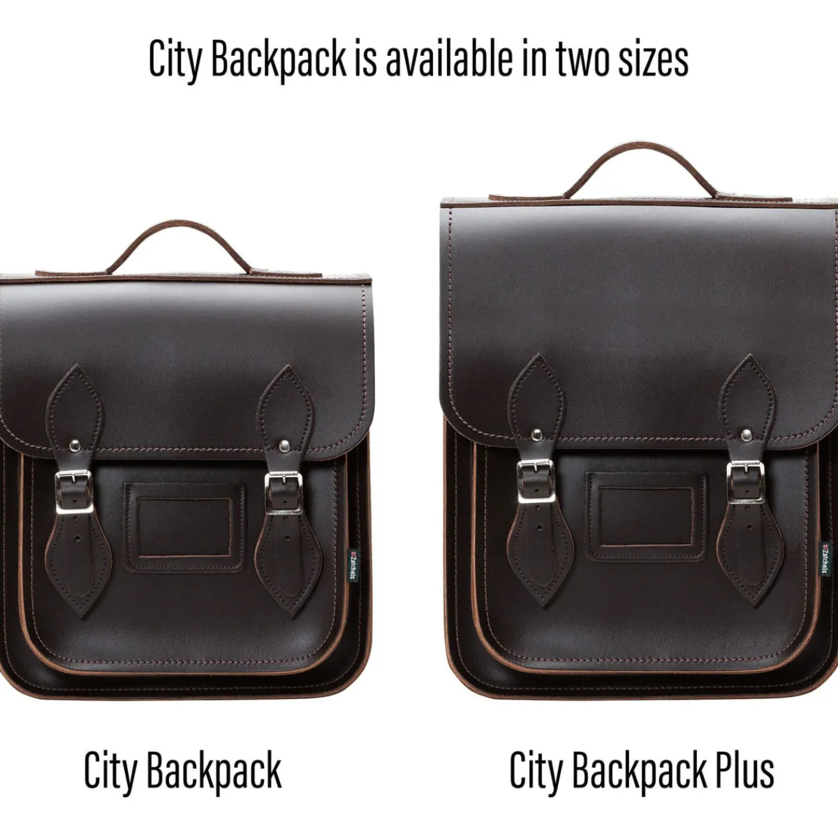 Zatchels Handmade Leather City Backpack - Dark Brown><noscript><img width=