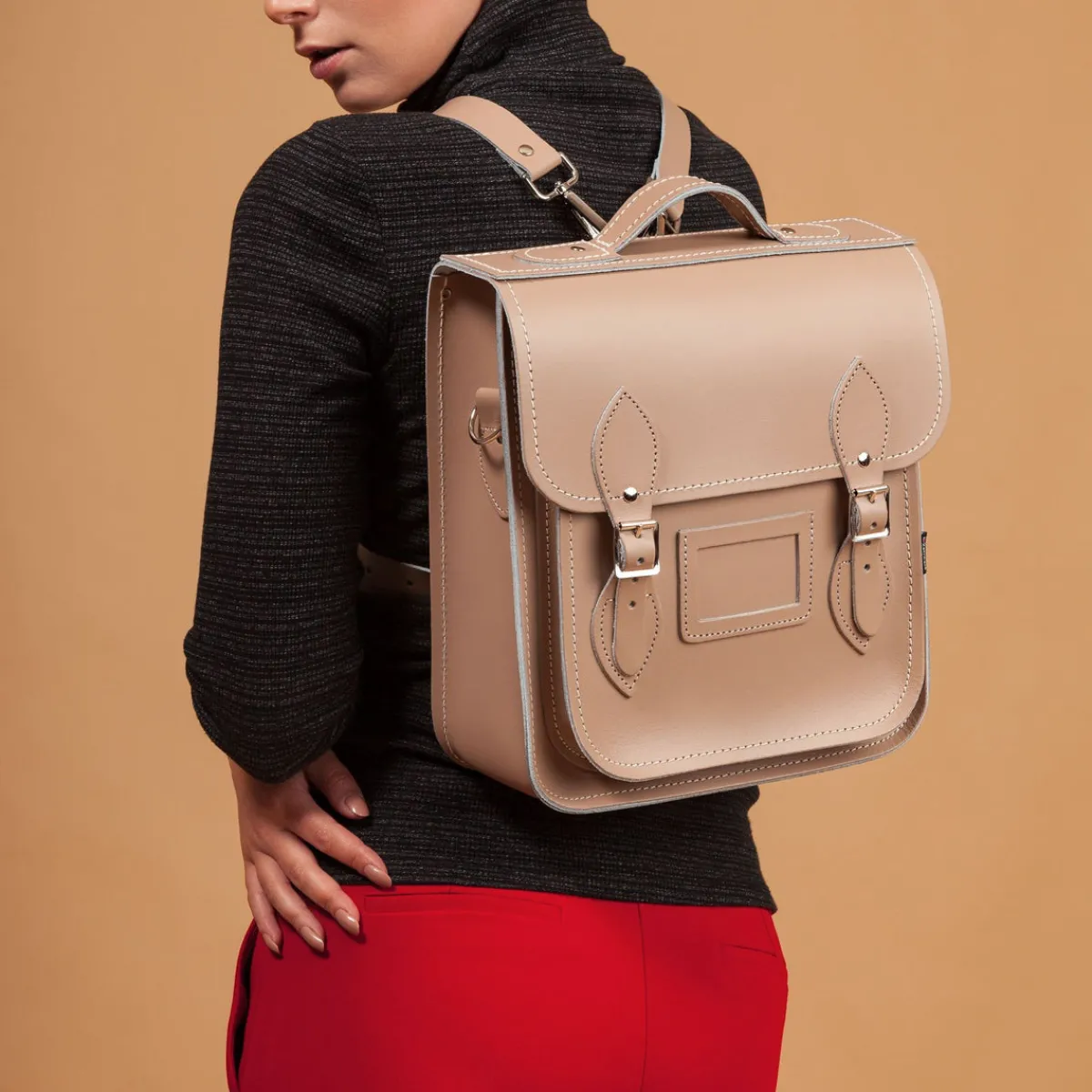 Zatchels Handmade Leather City Backpack - Iced Coffee>Women Backpacks