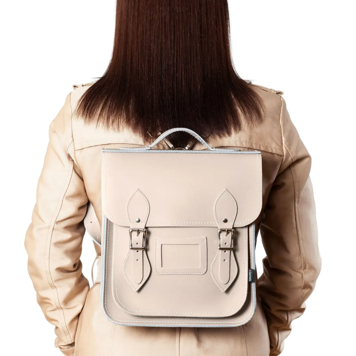 Zatchels Handmade Leather City Backpack - Iced Coffee><noscript><img width=