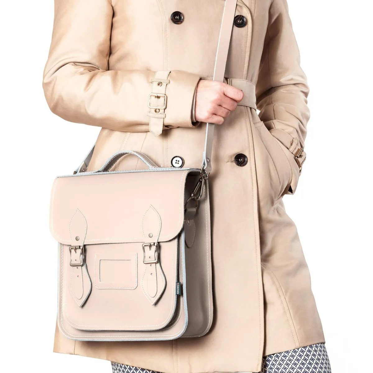 Zatchels Handmade Leather City Backpack - Iced Coffee><noscript><img width=