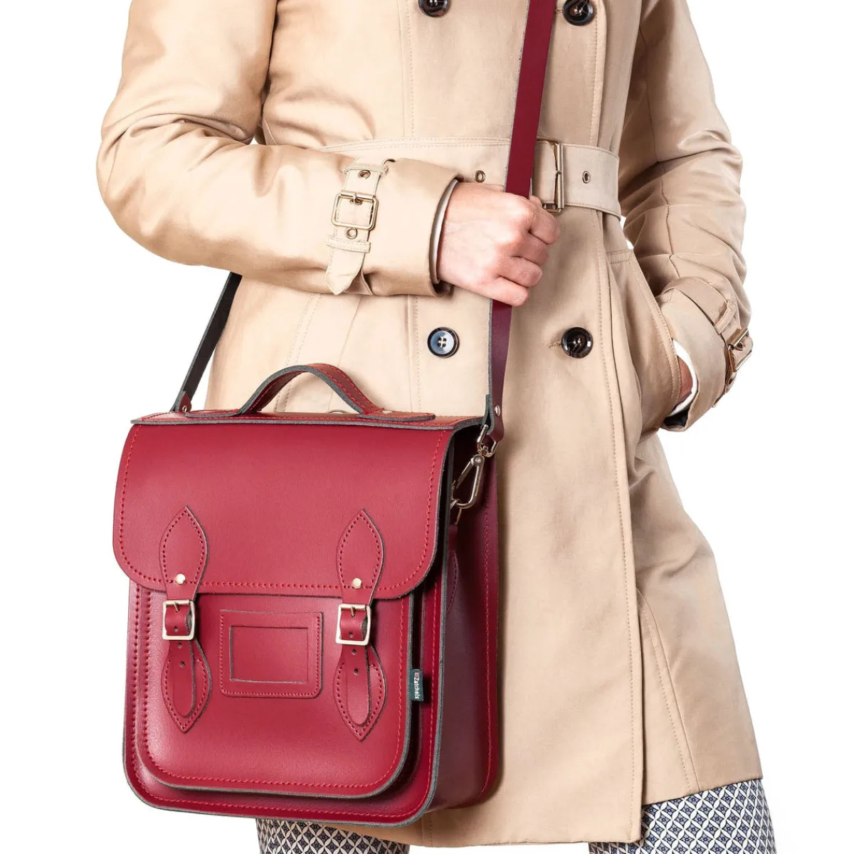 Zatchels Handmade Leather City Backpack - Oxblood><noscript><img width=