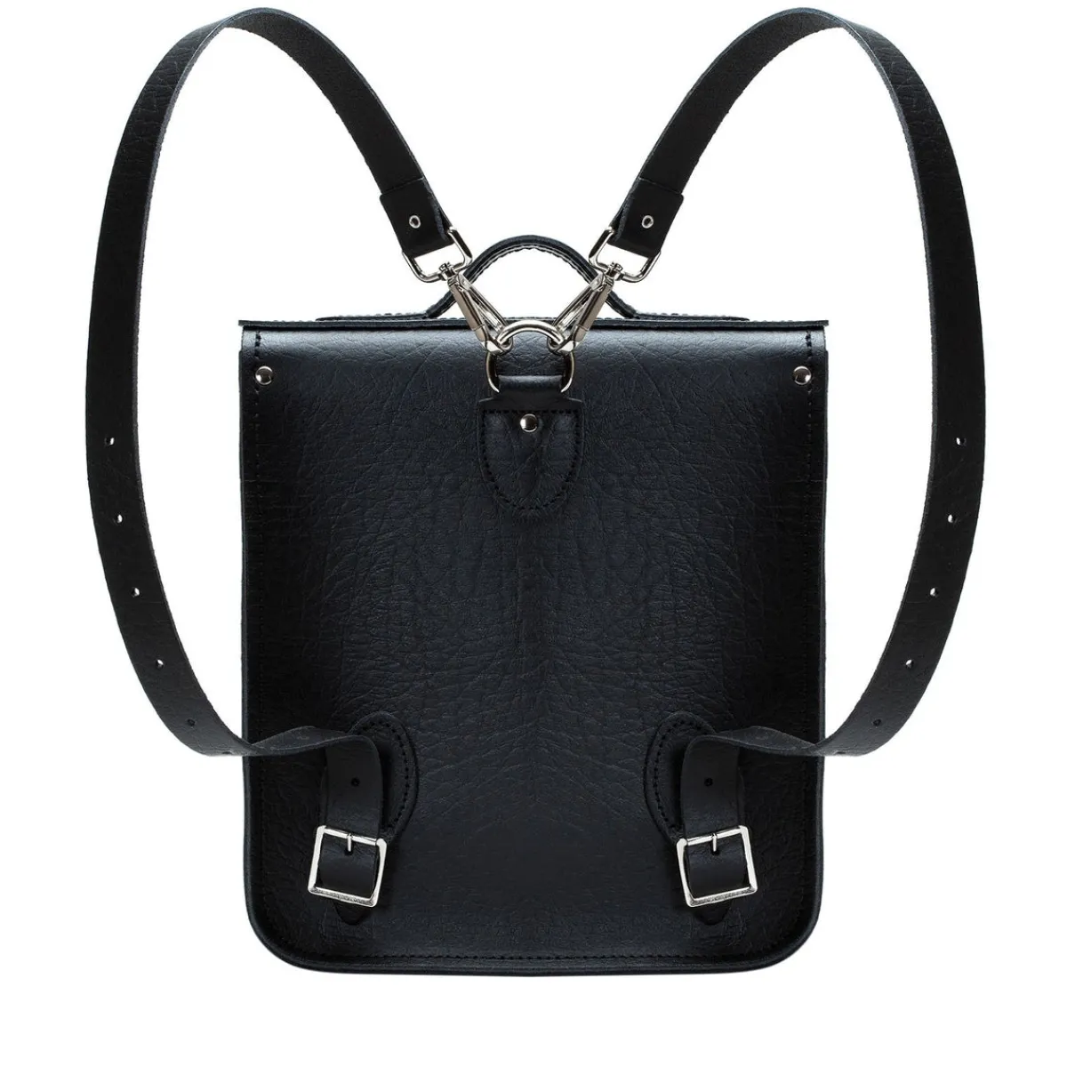 Zatchels Handmade Leather City Backpack - Black Executive><noscript><img width=