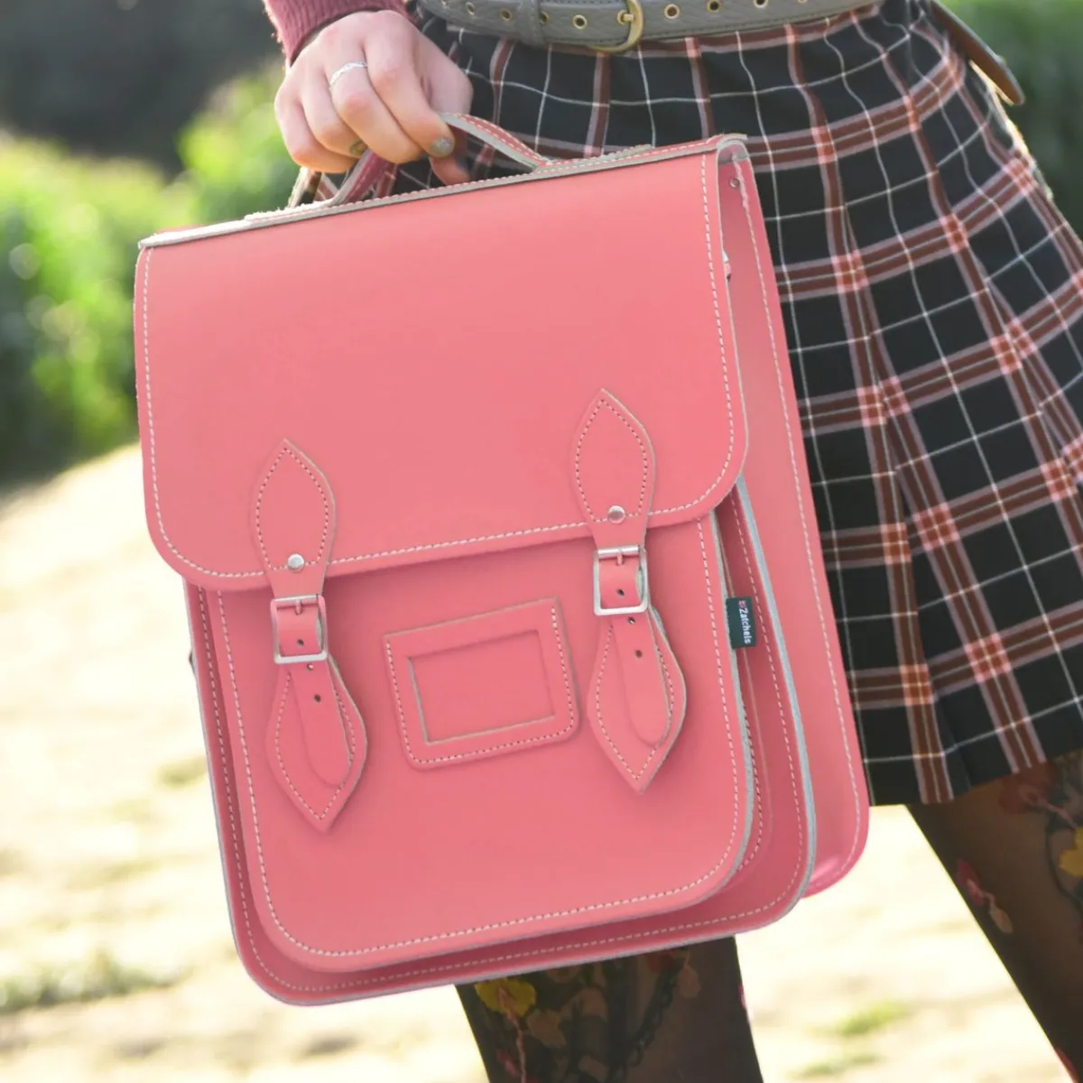 Zatchels Handmade Leather City Backpack - Pastel Pink><noscript><img width=