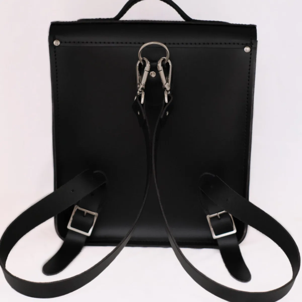 Zatchels Handmade Leather City Backpack - Black Gothic Studded><noscript><img width=