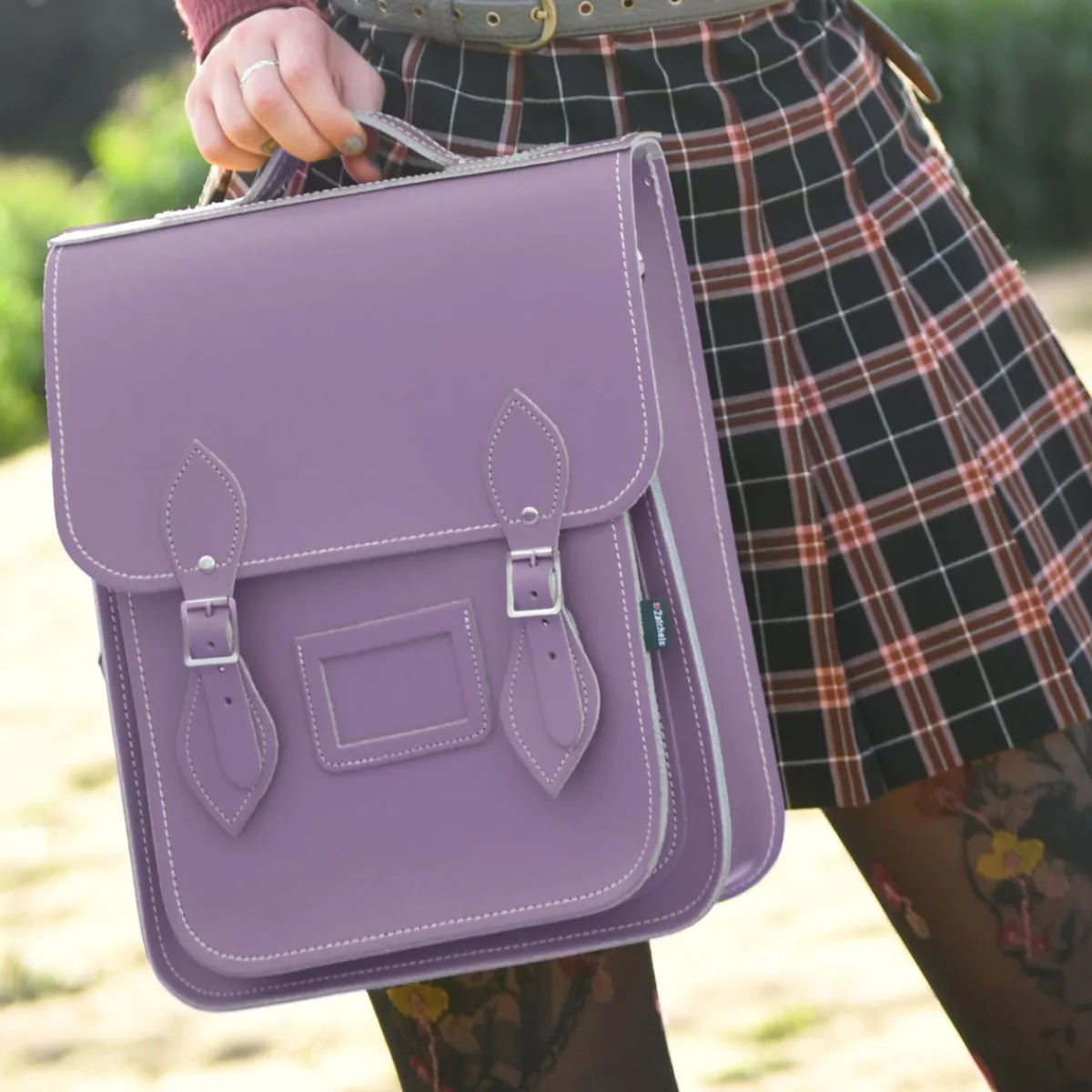 Zatchels Handmade Leather City Backpack - Pastel Violet><noscript><img width=