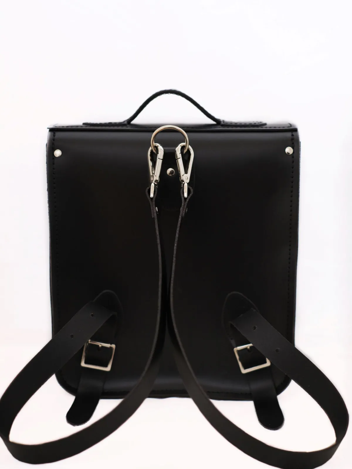 Zatchels Handmade Leather City Backpack - Gothic Striped White & Black><noscript><img width=