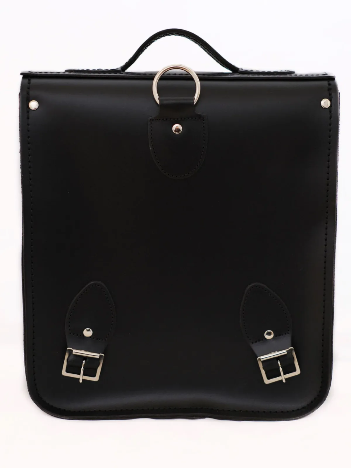 Zatchels Handmade Leather City Backpack - Gothic Striped White & Black><noscript><img width=