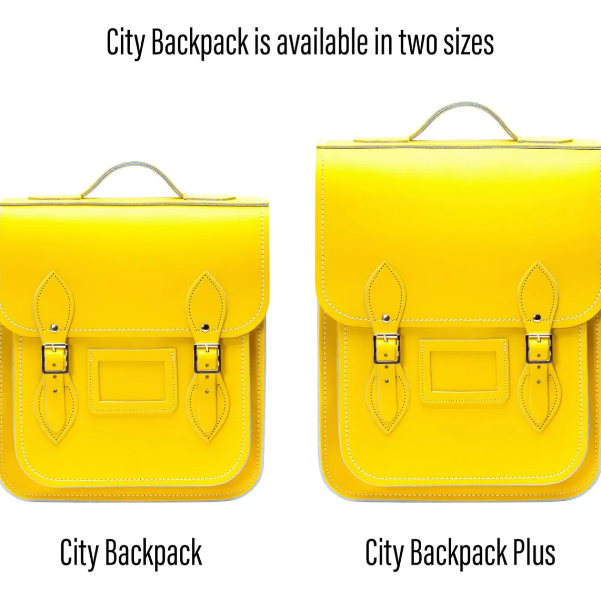 Zatchels Handmade Leather City Backpack - Pastel Daffodil Yellow><noscript><img width=