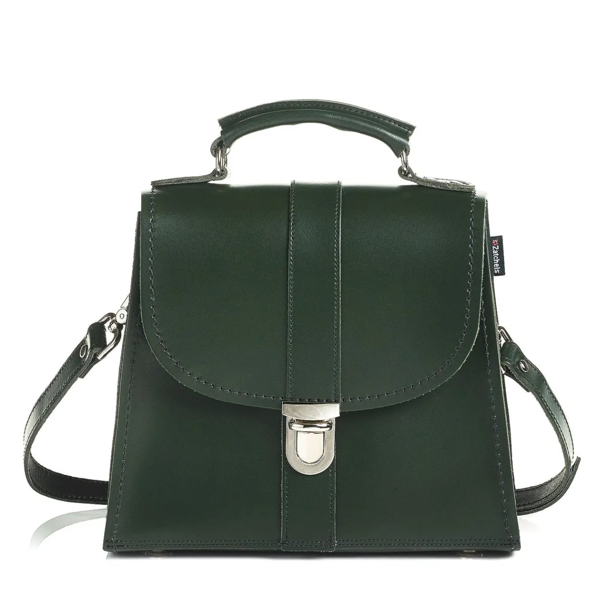 Zatchels Handmade Leather Cross Body Bag - Ivy Green>Women Cross Body Bags
