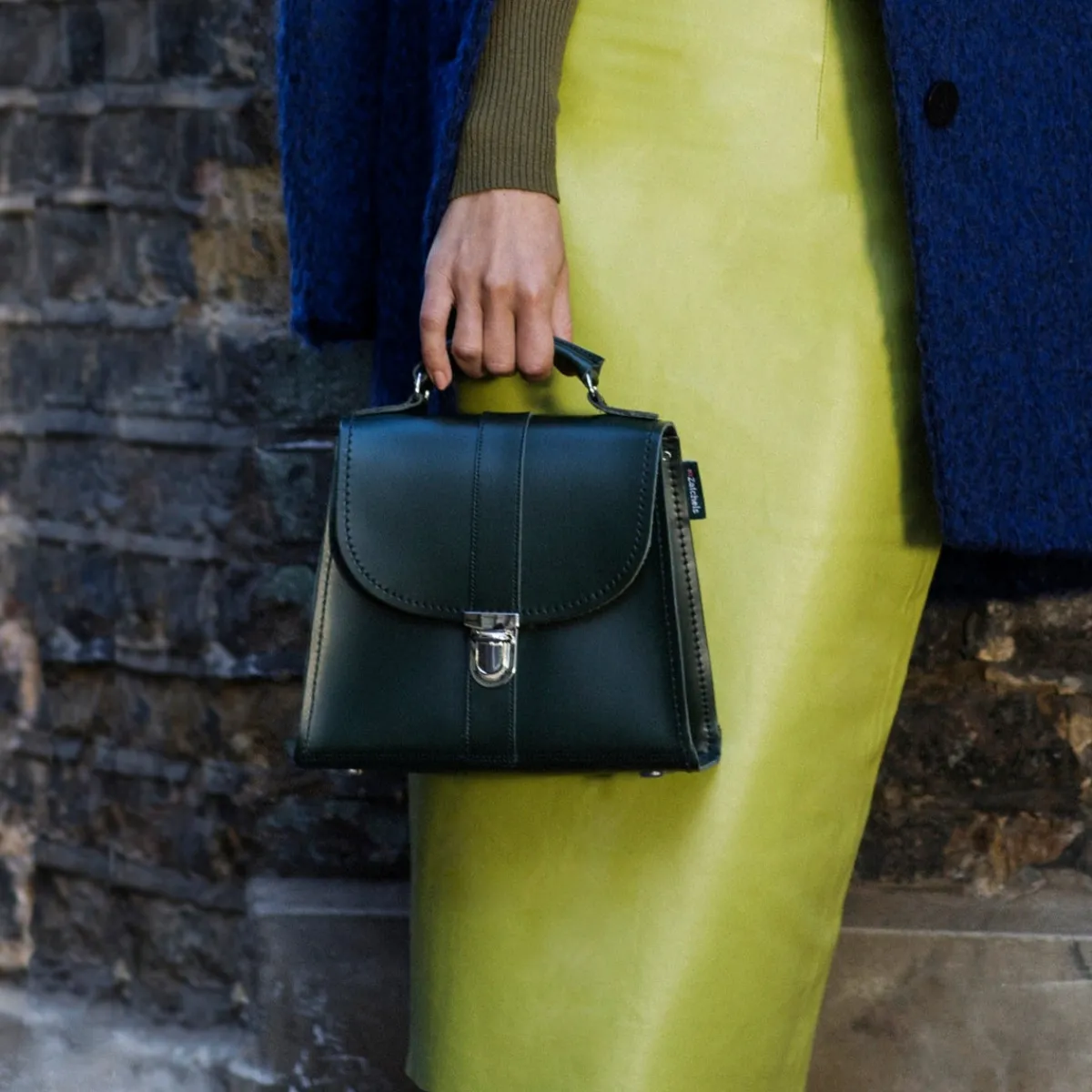Zatchels Handmade Leather Cross Body Bag - Ivy Green><noscript><img width=