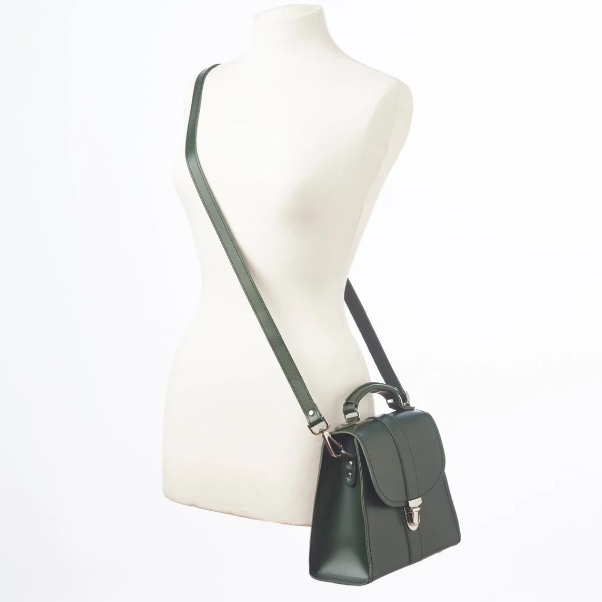 Zatchels Handmade Leather Cross Body Bag - Ivy Green><noscript><img width=