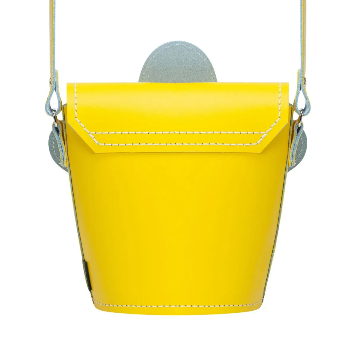 Zatchels Handmade Leather Daisy Barrel Bag - Pastel Yellow><noscript><img width=