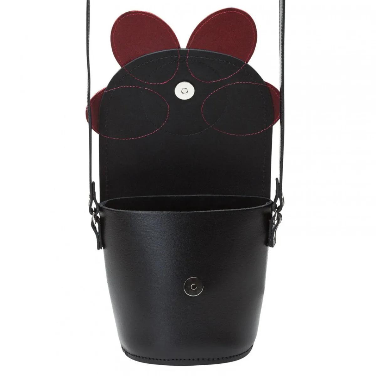Zatchels Handmade Leather Daisy Barrel Bag - Poppy - Red><noscript><img width=