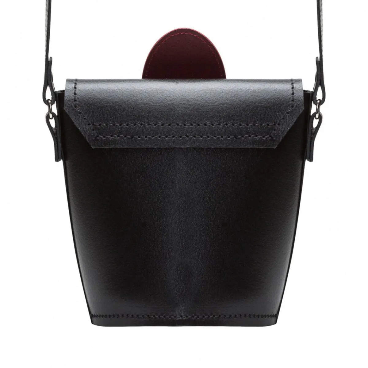 Zatchels Handmade Leather Daisy Barrel Bag - Poppy - Red><noscript><img width=
