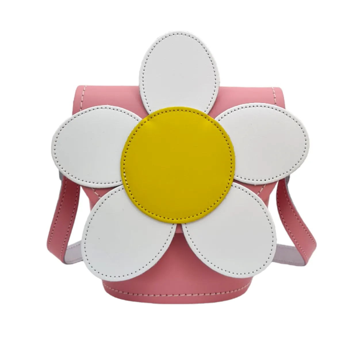Zatchels Handmade Leather Daisy Barrel Bag - Pastel Pink>Women Barrel Bags