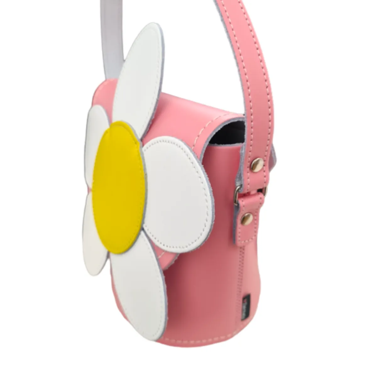 Zatchels Handmade Leather Daisy Barrel Bag - Pastel Pink>Women Barrel Bags