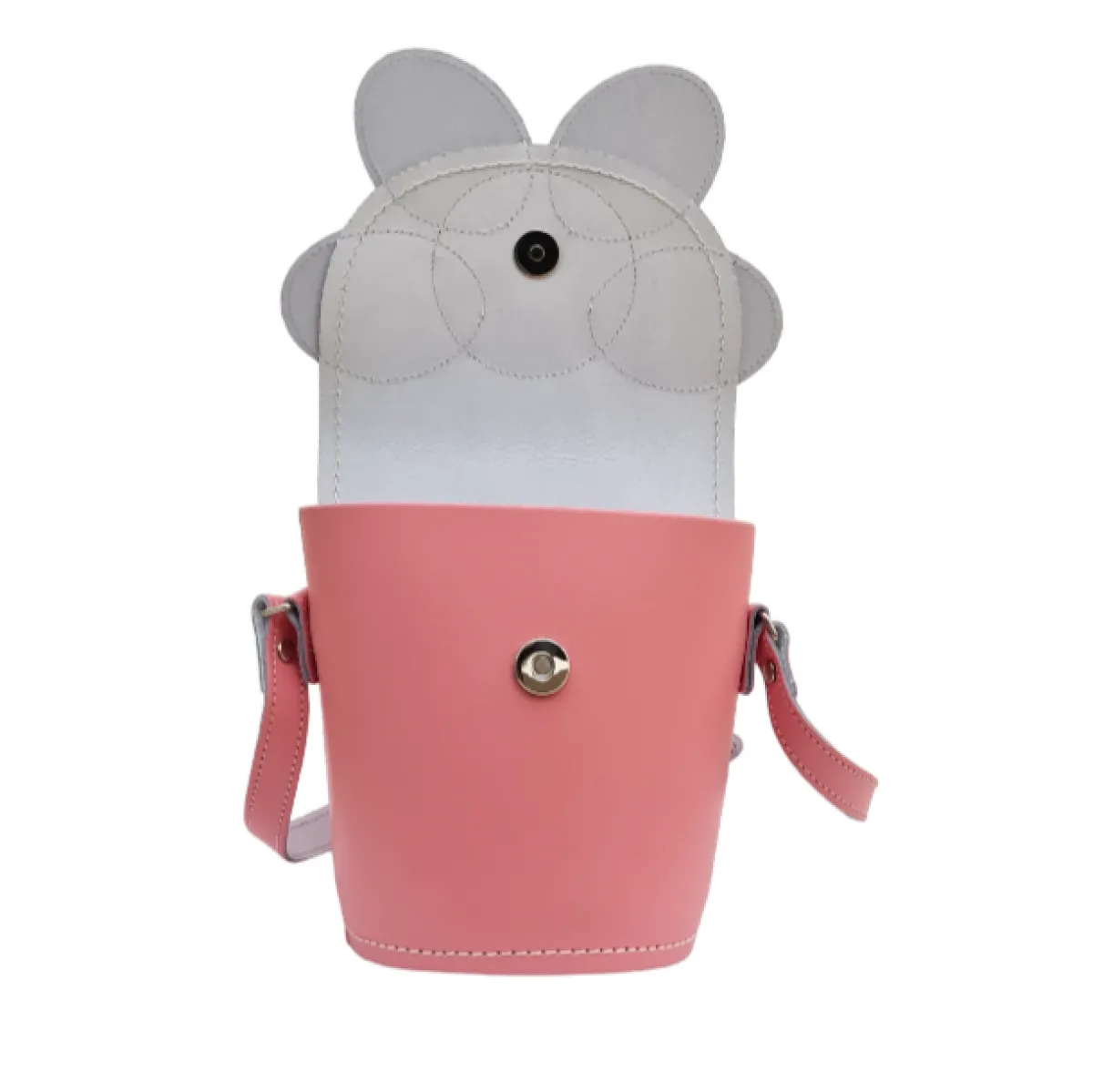 Zatchels Handmade Leather Daisy Barrel Bag - Pastel Pink><noscript><img width=