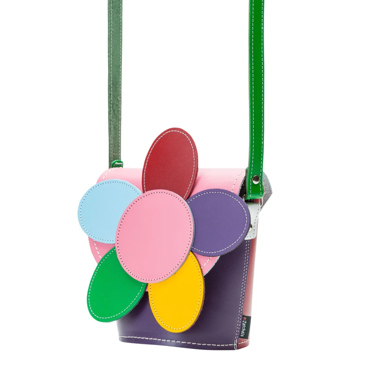Zatchels Handmade Leather Daisy Barrel Bag - Classic Kaleidoscope>Women Barrel Bags