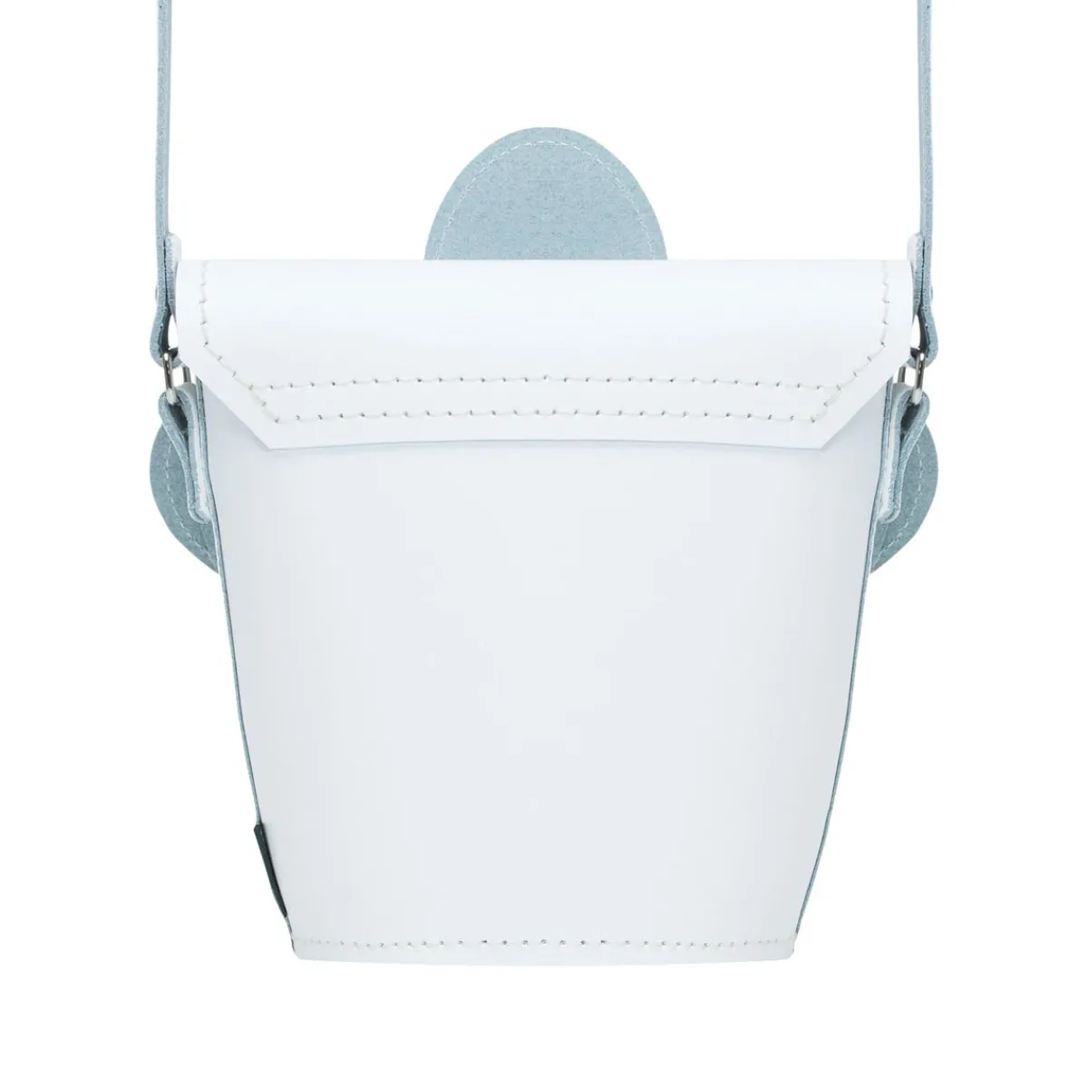 Zatchels Handmade Leather Daisy Barrel Bag - White & Violet><noscript><img width=