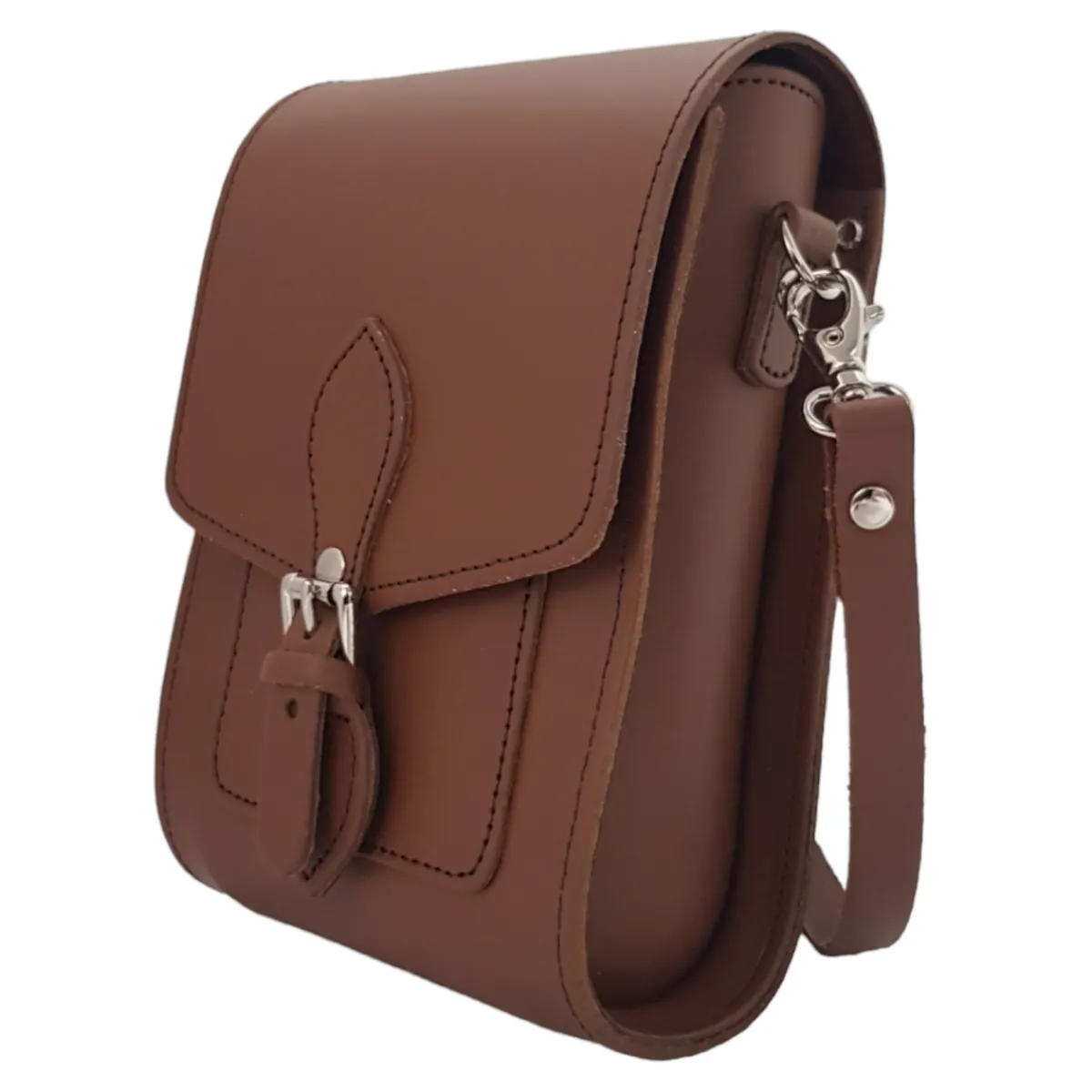 Zatchels Handmade Leather Festival Phone Bag - Chestnut>Women Phone Bags