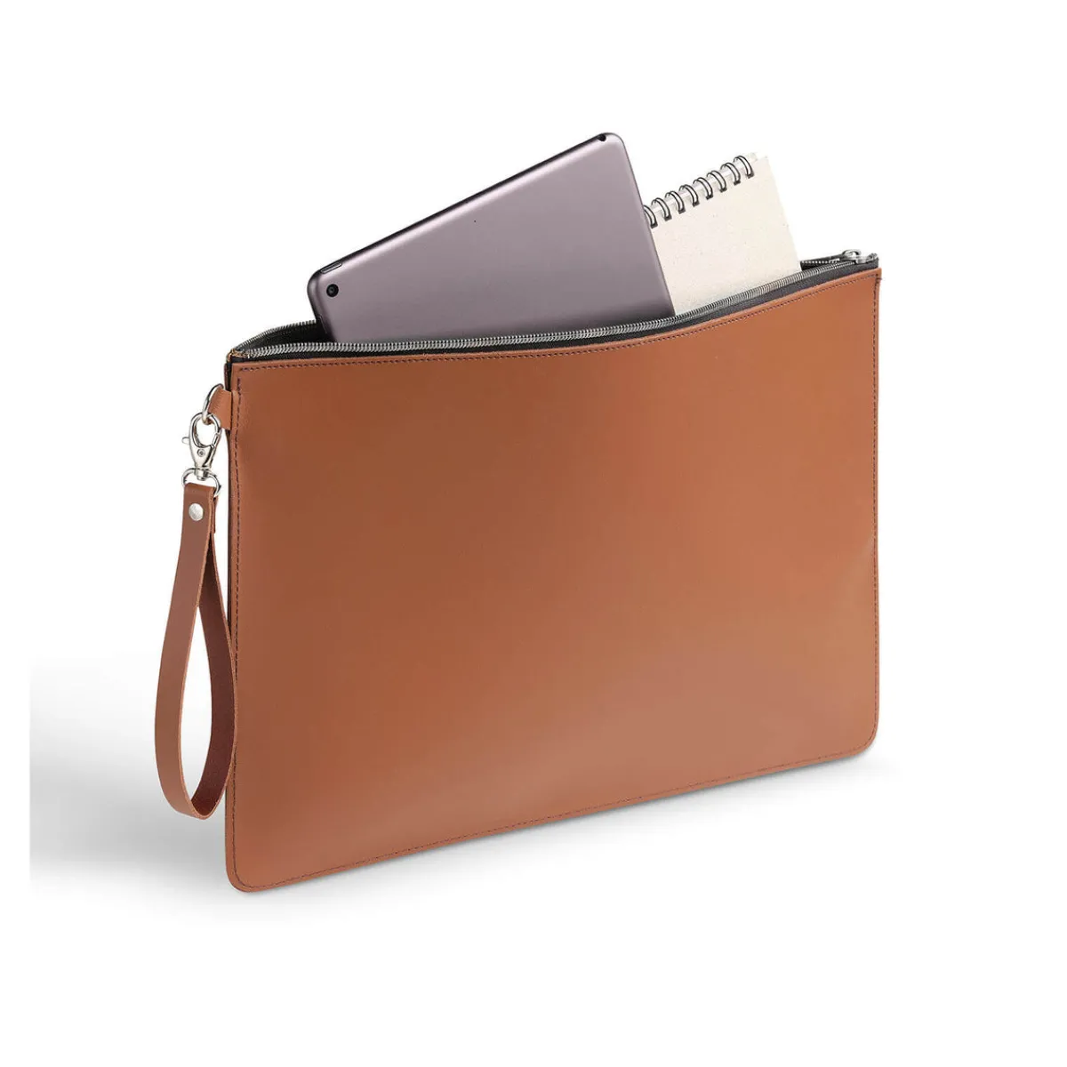 Zatchels Handmade Leather Folio Case - Chestnut><noscript><img width=