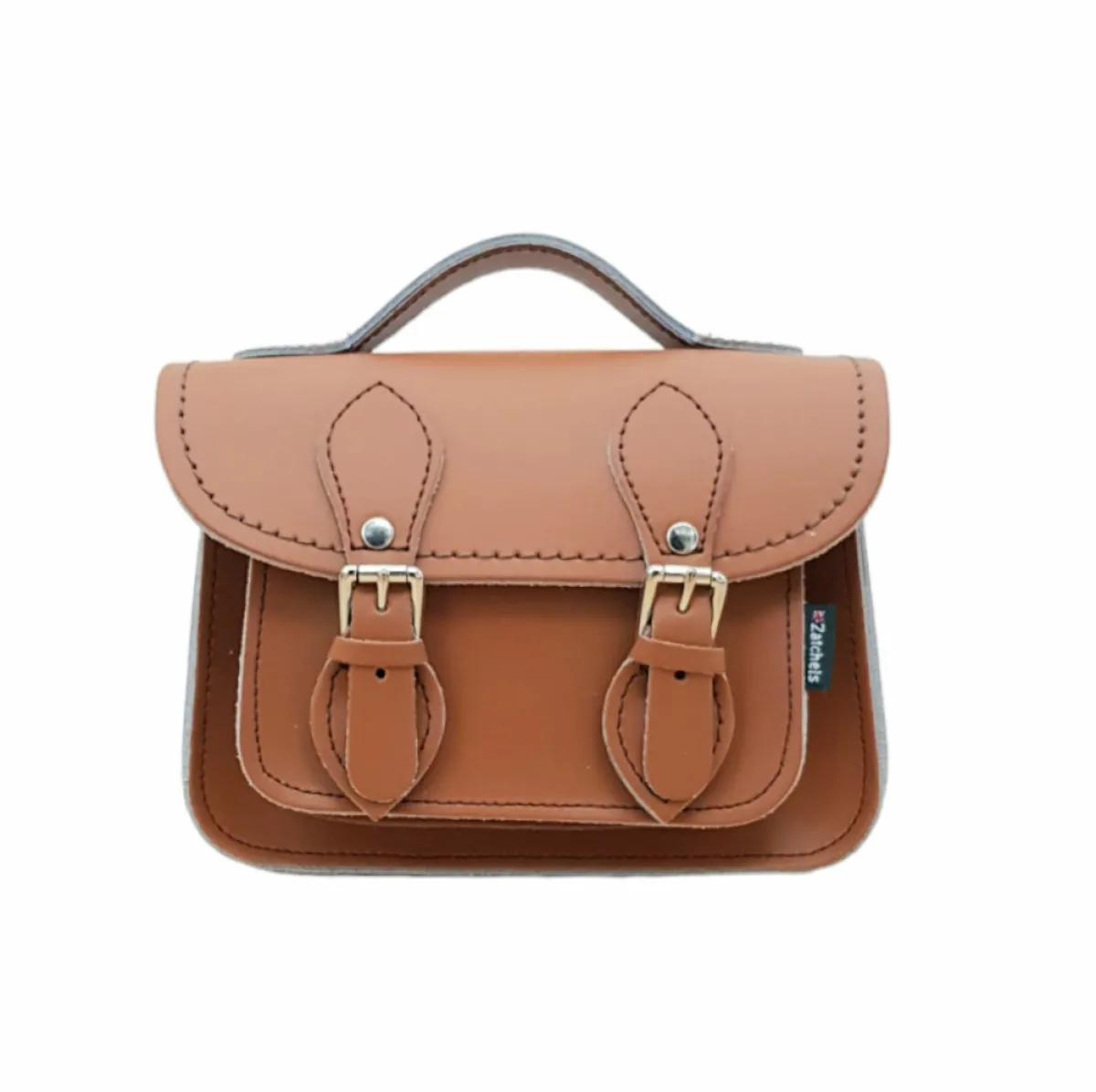 Zatchels Handmade Leather Micro Satchel - Burnt Orange>Women Small Satchels|Micro Satchels