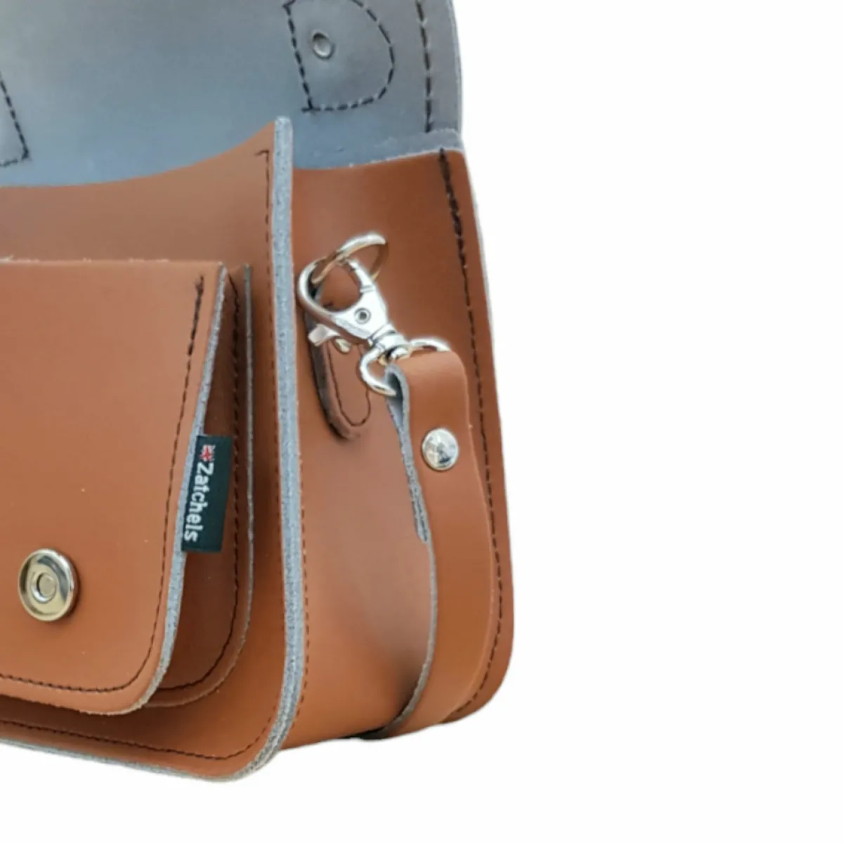 Zatchels Handmade Leather Micro Satchel - Burnt Orange><noscript><img width=