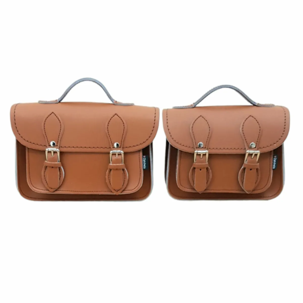 Zatchels Handmade Leather Micro Satchel - Burnt Orange><noscript><img width=