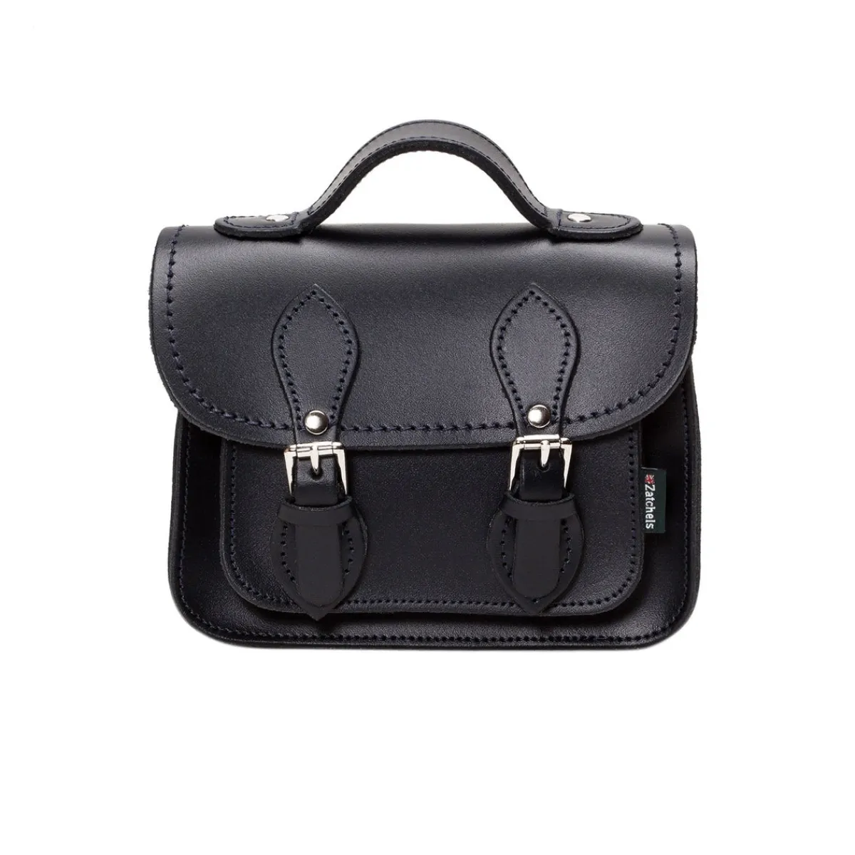 Zatchels Handmade Leather Micro Satchel - Black>Women Small Satchels|Micro Satchels